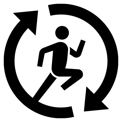 走り続ける人のピクトグラム、アイコン、イラストの無料（フリー）素材（SVG/JPG/PNG）