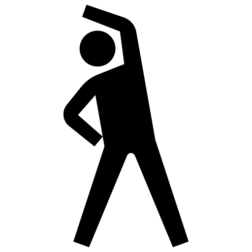 体側伸ばしストレッチをしている人のピクトグラム、アイコン、イラストの無料（フリー）素材（SVG/JPG/PNG）