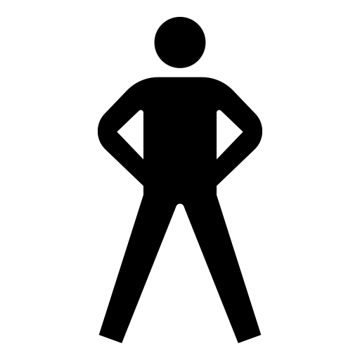 腰に手を当てて誇らしげに立っている人のピクトグラム、アイコン、イラストの無料（フリー）素材（SVG/JPG/PNG）