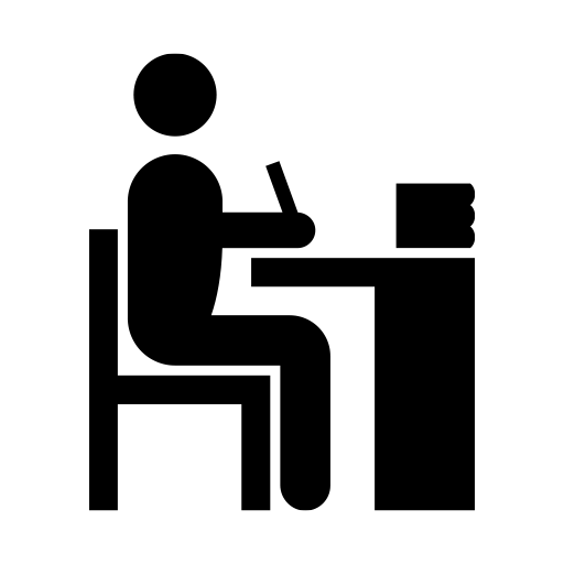 勉強している人のピクトグラム、アイコン、イラストの無料（フリー）素材（SVG/JPG/PNG）