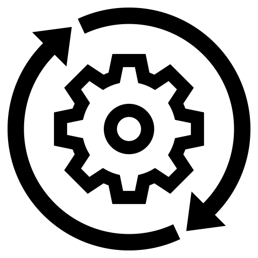 歯車の回転のピクトグラム、アイコン、イラストの無料（フリー）素材（SVG/JPG/PNG）