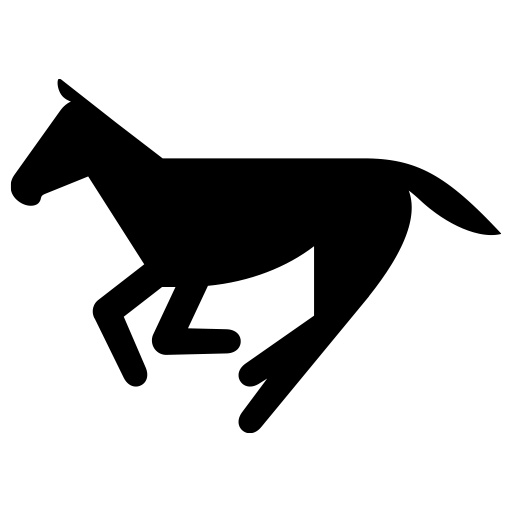 走っている馬のピクトグラム、アイコン、イラストの無料（フリー）素材（SVG/JPG/PNG）