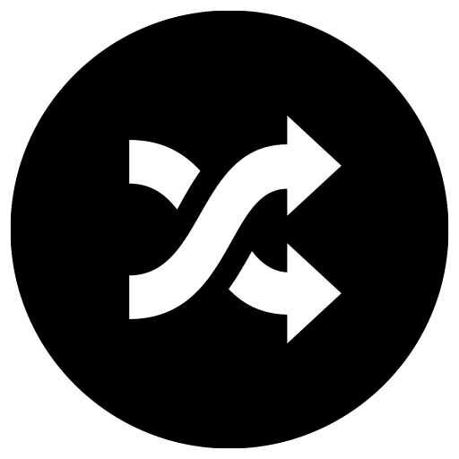 シャッフル再生ボタンのピクトグラム、アイコン、イラストの無料（フリー）素材（SVG/JPG/PNG）