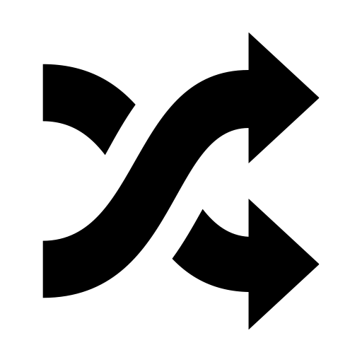 シャッフル再生のピクトグラム、アイコン、イラストの無料（フリー）素材（SVG/JPG/PNG）