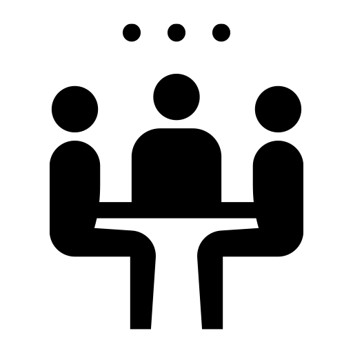 沈黙している会議のピクトグラム、アイコン、イラストの無料（フリー）素材（SVG/JPG/PNG）