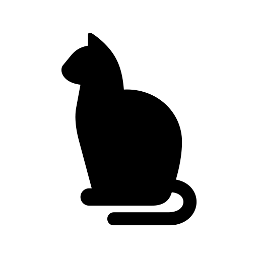 座っている猫のピクトグラム、アイコン、イラストの無料（フリー）素材（SVG/JPG/PNG）