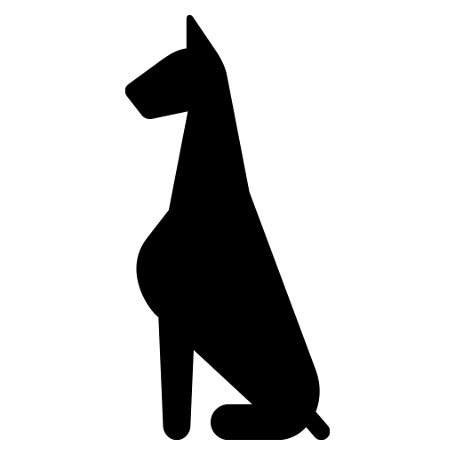 お座りしている犬のピクトグラム、アイコン、イラストの無料（フリー）素材（SVG/JPG/PNG）