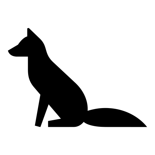 座っている狐のピクトグラム、アイコン、イラストの無料（フリー）素材（SVG/JPG/PNG）