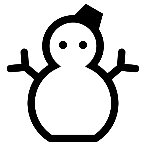 雪だるまのピクトグラム、アイコン、イラストの無料（フリー）素材（SVG/JPG/PNG）