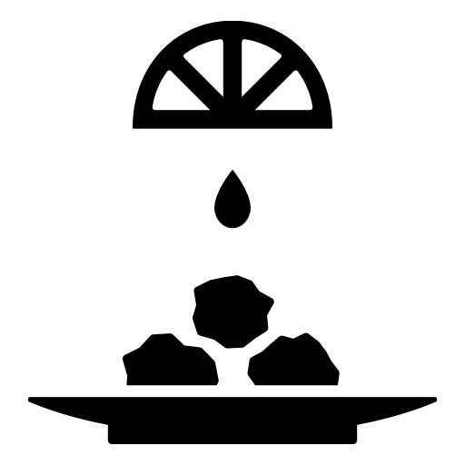 唐揚げにレモンをかけているところのピクトグラム、アイコン、イラストの無料（フリー）素材（SVG/JPG/PNG）