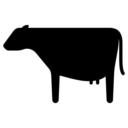 立っている雌牛のピクトグラム、アイコン、イラストの無料（フリー）素材（SVG/JPG/PNG）