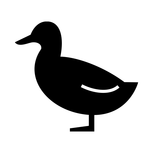 立っているアヒルのピクトグラム、アイコン、イラストの無料（フリー）素材（SVG/JPG/PNG）