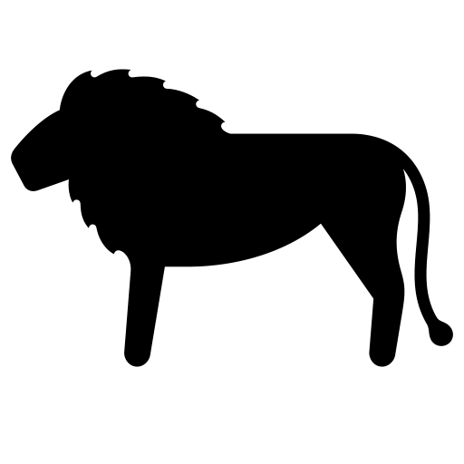 立っている雄ライオンのピクトグラム、アイコン、イラストの無料（フリー）素材（SVG/JPG/PNG）