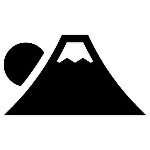 富士山の日の出のピクトグラム、アイコン、イラストの無料（フリー）素材（SVG/JPG/PNG）