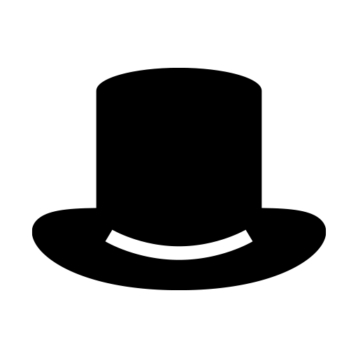 トップハットのピクトグラム、アイコン、イラストの無料（フリー）素材（SVG/JPG/PNG）