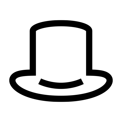 トップハットのピクトグラム、アイコン、イラストの無料（フリー）素材（SVG/JPG/PNG）