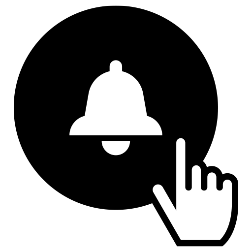 通知オンのピクトグラム、アイコン、イラストの無料（フリー）素材（SVG/JPG/PNG）