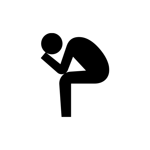 悩んでいる人のピクトグラム、アイコン、イラストの無料（フリー）素材（SVG/JPG/PNG）